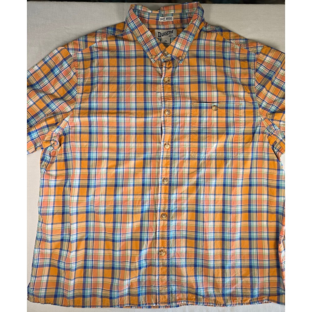 Duluth Trading Co Mens 2XL Relaxed Fit Untucked Plaid shirt gorpcore dadcore - Picture 2 of 7